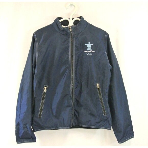 Vancouver 2010 Olympics Jacket HBC Navy Blue Womens Size Medium Windbreaker - Picture 1 of 9